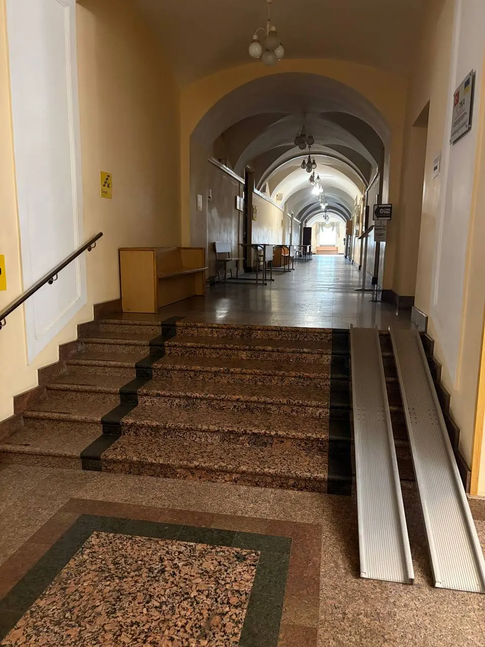Step-free route beside the internal stairs